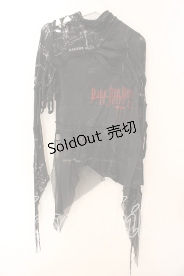 画像4: DARK RED  RUM / 異素材ダメージカットソー  ブラック O-25-12-18-023-HN-TO-IG-OS (4)