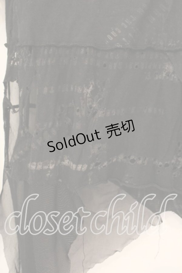 画像5: DARK RED  RUM / 異素材ダメージカットソー  ブラック O-25-12-18-023-HN-TO-IG-OS (5)