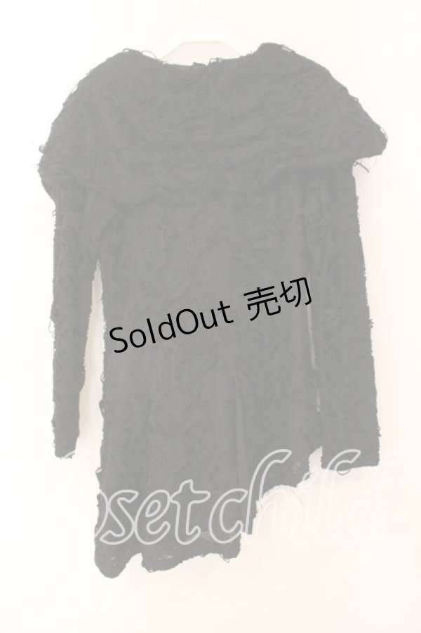 画像4: NAOTO SEVEN / ダメージ&ptカーディガン  ブラック O-25-12-18-026-HN-TO-IG-OS (4)