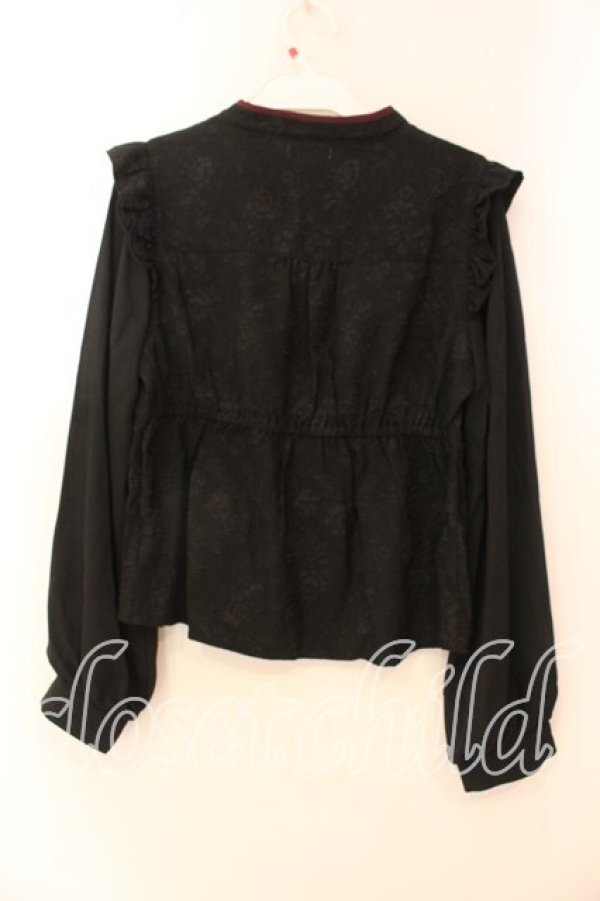 画像3: axes femme POETIQUE / チャイナバタフライ刺繍ブラウス  クロ O-25-12-18-029-AX-BL-IG-OS (3)