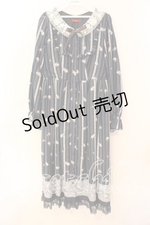 画像: axes femme / red Labelロングワンピ  ネイビー O-25-12-18-030-AX-OP-IG-OS