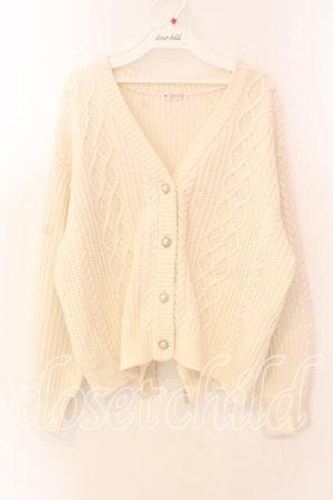 画像: axes femme / バックリボンニットカーデ  アイボリー O-25-12-18-031-AX-TO-IG-OS