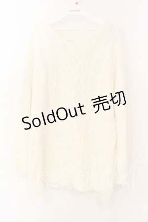 画像: axes femme POETIQUE / 編み上げデザインニット Ｍ アイボリー O-25-12-18-032-AX-TO-IG-OS