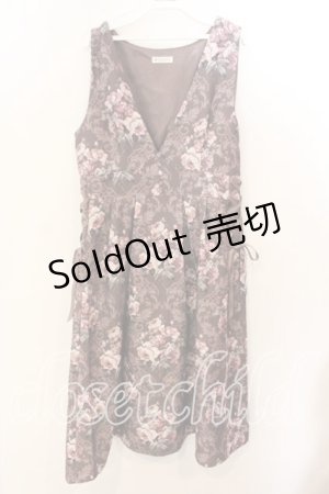 画像: axes femme / クラシックローズ柄ジャンスカ F ブラウン O-25-12-19-001-AX-OP-OW-OS