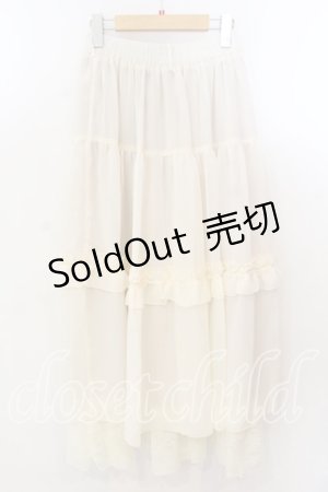 画像: axes femme / 裾レースティアードスカート F キナリ O-25-12-19-004-AX-SK-OW-OS