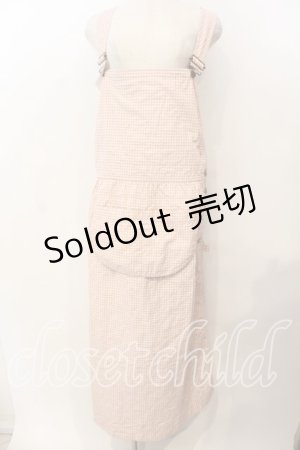 画像: WONDERFUL WORLD / ギンガムサロペット  ピンク O-25-12-19-035-LO-OP-OW-OS