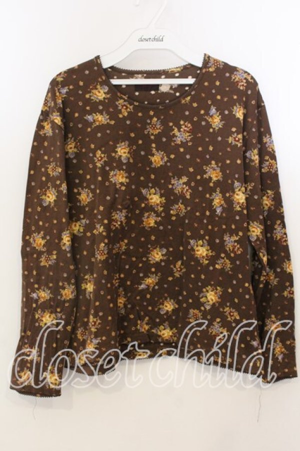 画像1: WONDERFUL WORLD / 花柄カットソー  ブラウン O-25-12-19-046-LO-TO-OW-OS (1)