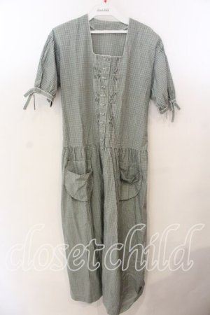 画像: WONDERFUL WORLD / ギンガムシャツワンピース  グリーン O-25-12-19-048-LO-OP-OW-OS