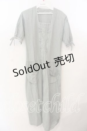 画像: WONDERFUL WORLD / ギンガムシャツワンピース  グリーン O-25-12-19-048-LO-OP-OW-ZT496