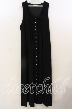 画像: WONDERFUL WORLD / タック使いジャンパースカート  クロ O-25-12-19-049-LO-OP-OW-OS