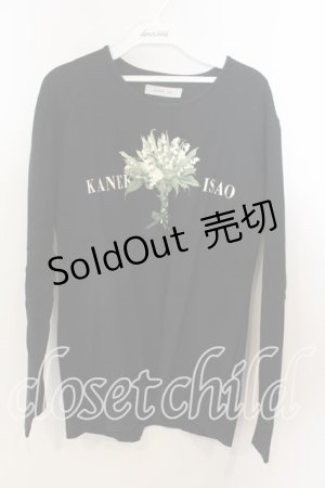 画像: KANEKO ISAO / ロゴ鈴蘭カットソー  クロ O-25-12-19-053-EL-TO-OW-ZT558