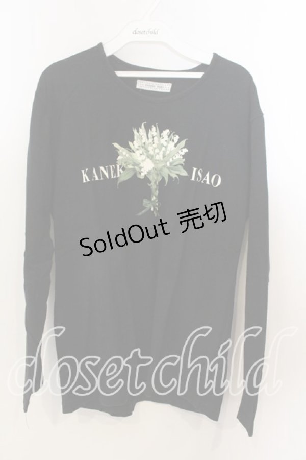 画像1: KANEKO ISAO / ロゴ鈴蘭カットソー  クロ O-25-12-19-053-EL-TO-OW-ZT558 (1)