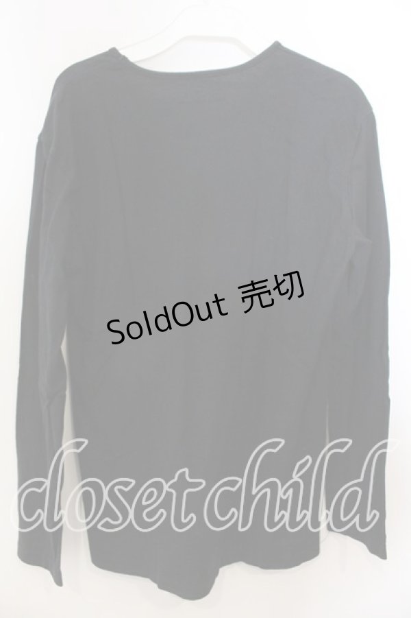 画像2: KANEKO ISAO / ロゴ鈴蘭カットソー  クロ O-25-12-19-053-EL-TO-OW-ZT558 (2)