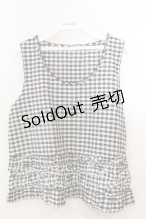 画像: WONDERFUL WORLD / 裾フリル使いノースリーブブラウス  クロ O-25-12-19-056-LO-BL-OW-ZT490