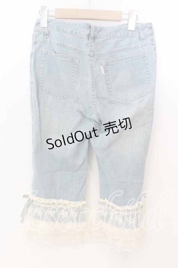 画像4: PINK HOUSE / 裾レースデニムパンツ M ブルー O-25-12-19-060-LO-PA-OW-OS (4)