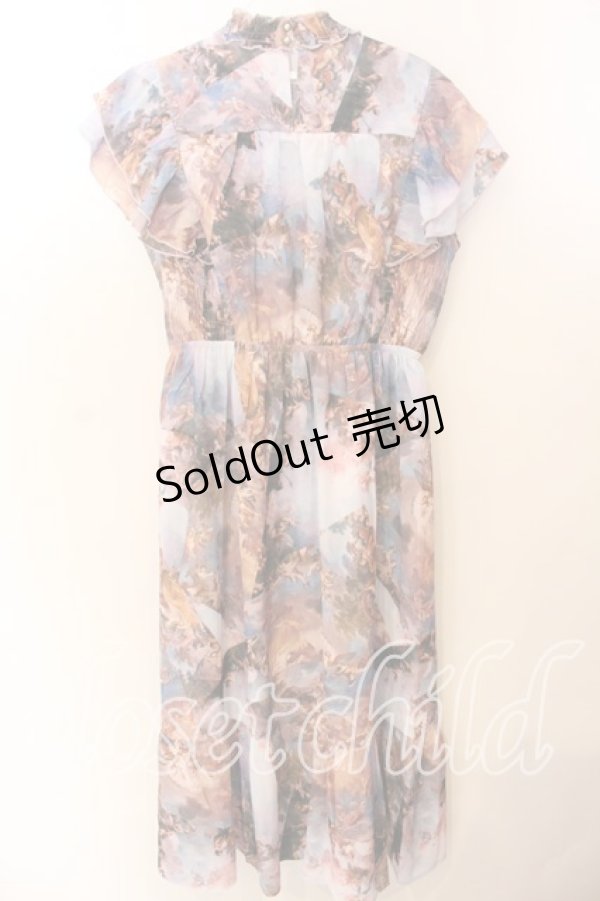 画像3: axes femme Nostalgie / 天使柄シャーリングワンピース F ブルー系 O-25-12-19-006-LO-OP-OW-OS (3)