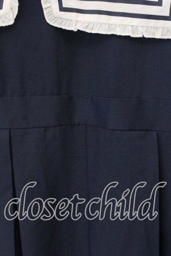 画像2: FLC / 皆方由衣さんコラボ/セーラーカラーワンピース 3L ネイビー O-25-12-19-065-0-OP-OW-OS (2)