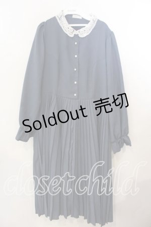 画像: m petit by misako / AM*レースエリプリーツワンピース 3L アオ O-25-12-19-066-LO-OP-OW-OS