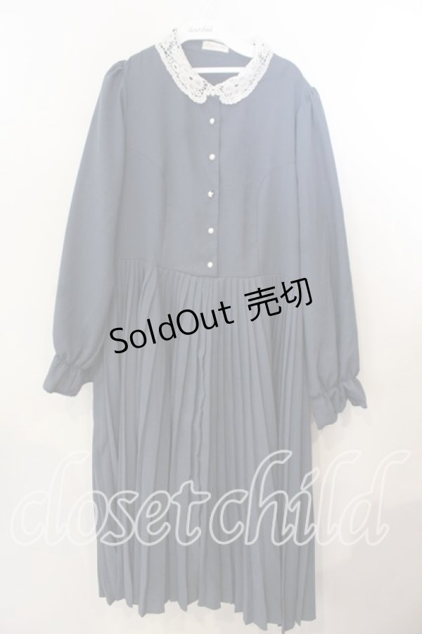 画像1: m petit by misako / AM*レースエリプリーツワンピース 3L アオ O-25-12-19-066-LO-OP-OW-OS (1)