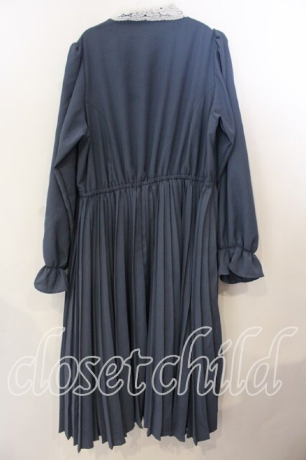 画像3: m petit by misako / AM*レースエリプリーツワンピース 3L アオ O-25-12-19-066-LO-OP-OW-OS (3)