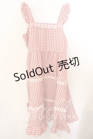 画像: Cherirulu Chocola / ギンガムチェックジャンパースカート LL アカ O-25-12-19-070-0-OP-OW-OS