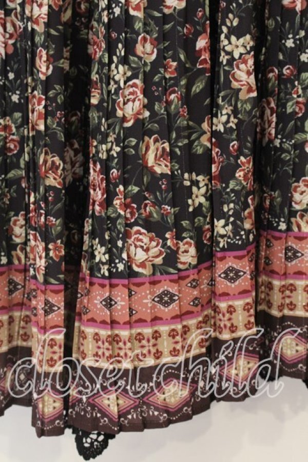 画像2: axes femme NOSTALGIE / パネル柄プリーツスカート M クロ O-25-12-19-008-AX-SK-OW-OS (2)