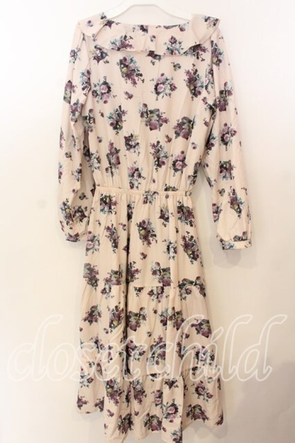 画像3: axes femme / 花柄ロングワンピース M キナリ O-25-12-19-010-AX-OP-OW-OS (3)