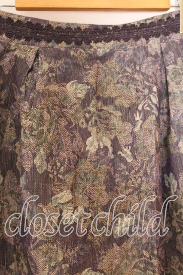 画像2: axes femme / ゴブラン柄ミドル丈スカート M パープル系 O-25-12-19-013-AX-SK-OW-OS (2)