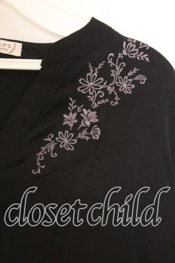 画像2: axes femme / フィッシュテールチュニック M クロ O-25-12-19-015-AX-OP-OW-OS (2)