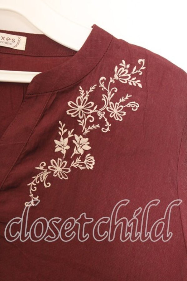 画像2: axes femme / フィッシュテールチュニック M ワイン O-25-12-19-016-AX-OP-OW-OS (2)