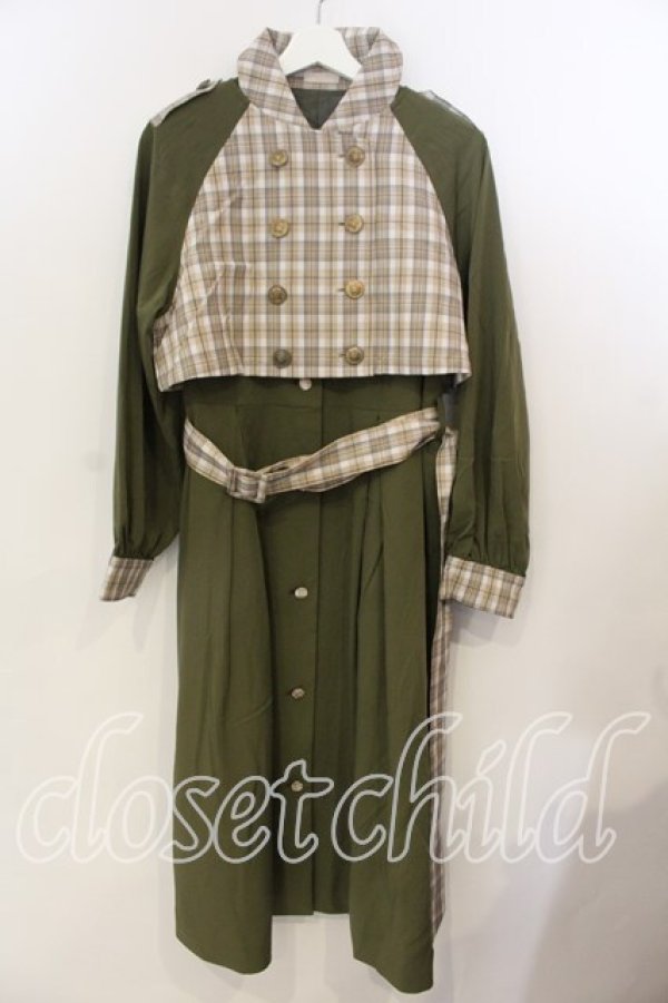 画像1: axes femme POETIQUE / 2WAYバイカラーコート M グリーン O-25-12-19-019-AX-CO-OW-OS (1)