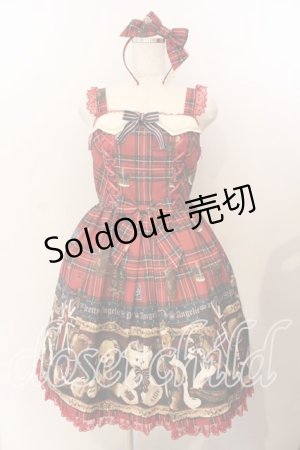 画像: Angelic Pretty / British Bearジャンパースカートセット  アカ O-25-12-19-021-AP-OP-OW-OS
