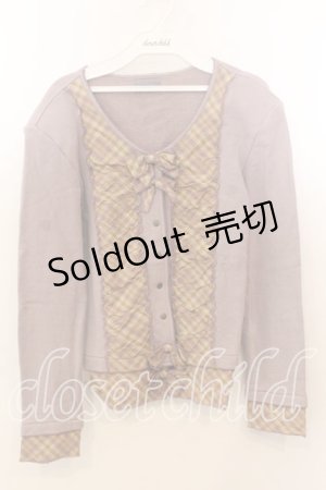 画像: WONDERFUL WORLD / チェック切替カットカーディガン  ラベンダー O-25-12-19-022-LO-TO-OW-OS