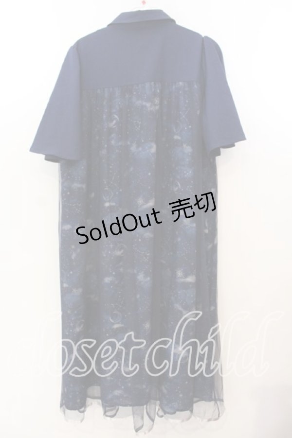 画像3: axes femme / 夏の星空チュールシャツワンピース F ネイビー O-25-12-19-002-AX-OP-OW-ZT491 (3)