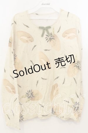 画像: KANEKO ISAO / 麦わら帽子と鈴蘭柄カットソー  イエロー系 O-25-12-19-026-EL-TO-OW-ZT558