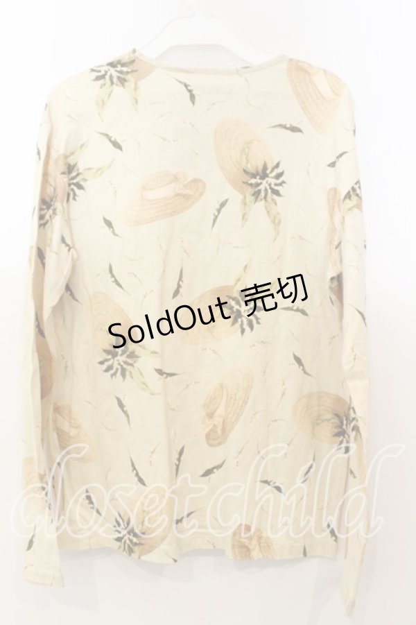 画像3: KANEKO ISAO / 麦わら帽子と鈴蘭柄カットソー  イエロー系 O-25-12-19-026-EL-TO-OW-ZT558 (3)