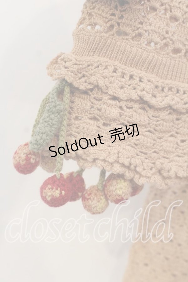 画像4: WONDERFUL WORLD / さくらんぼ編みぐるみカーディガン  オレンジ系 O-25-12-19-030-LO-TO-OW-OS (4)