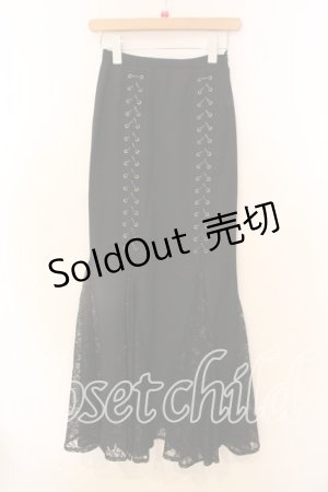 画像: alice auaa / レース切替アイレットスカート 4 ブラック O-25-12-20-026-AA-SK-OW-OS