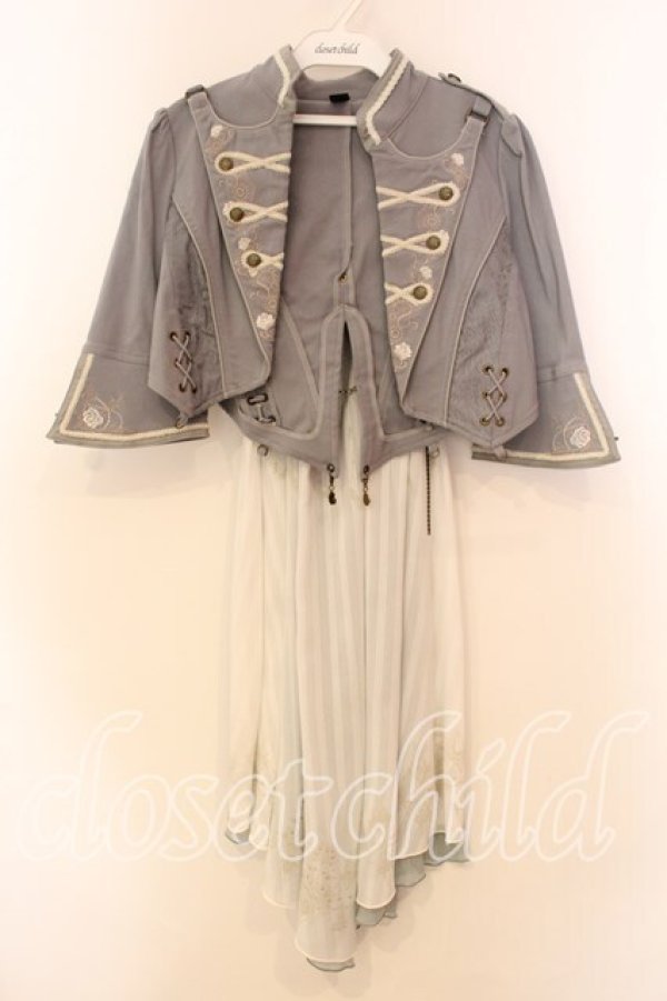 画像1: Ozz oneste / Star wizardマント付きショートジャケット  ブルーグレー O-25-12-20-028-OO-TO-OW-OS (1)