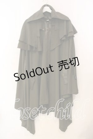 画像: Ozz Croce / ケープデザインロングマント  グリーン O-25-12-20-029-OO-CO-OW-OS