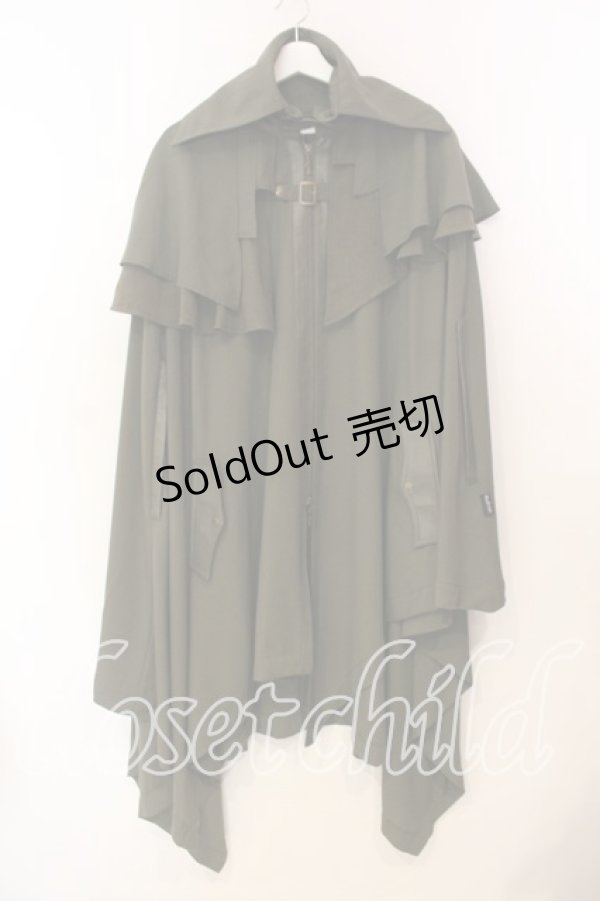 画像1: Ozz Croce / ケープデザインロングマント  グリーン O-25-12-20-029-OO-CO-OW-OS (1)