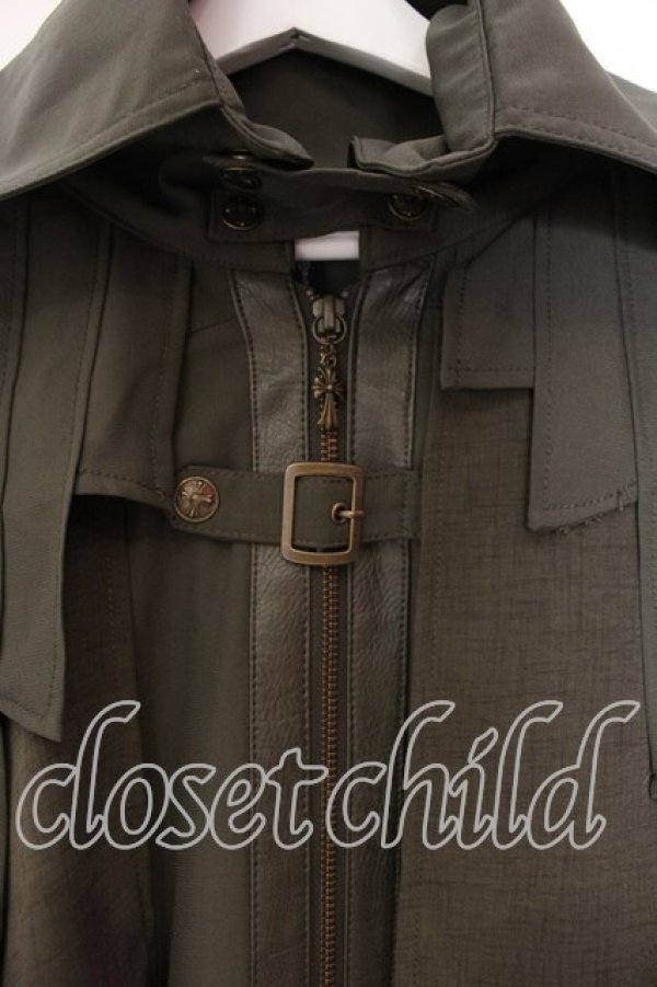 画像2: Ozz Croce / ケープデザインロングマント  グリーン O-25-12-20-029-OO-CO-OW-OS (2)