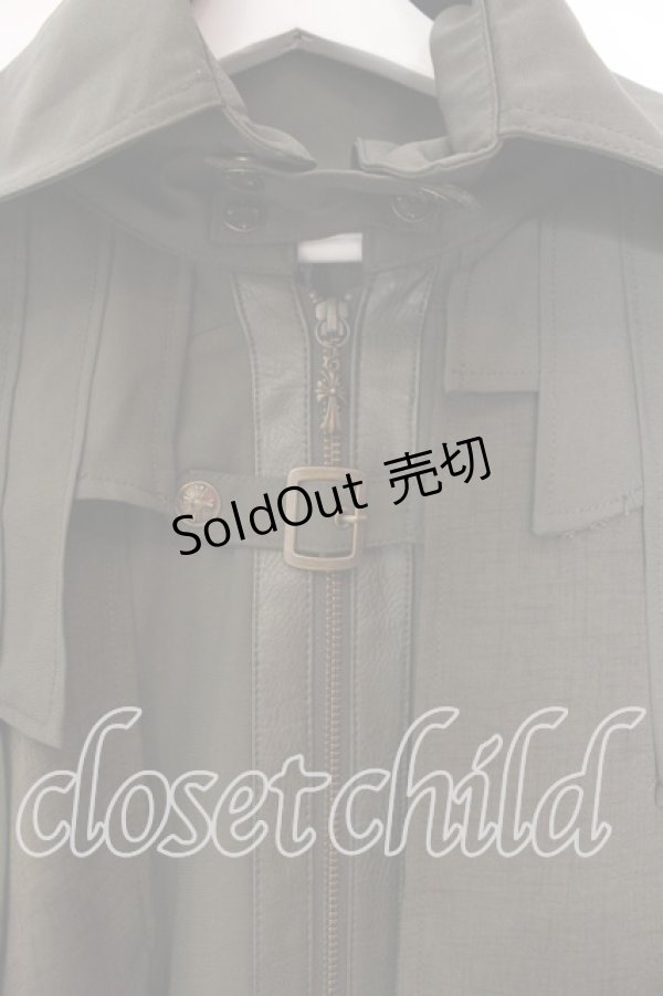 画像2: Ozz Croce / ケープデザインロングマント  グリーン O-25-12-20-029-OO-CO-OW-OS (2)