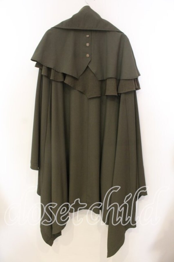 画像4: Ozz Croce / ケープデザインロングマント  グリーン O-25-12-20-029-OO-CO-OW-OS (4)