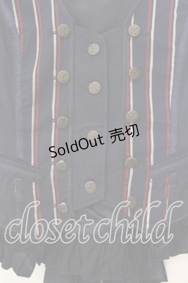 画像2: Ozz oneste / レジメンタルストライプバッスルベスト  ネイビー O-25-12-20-030-OO-TO-OW-OS (2)