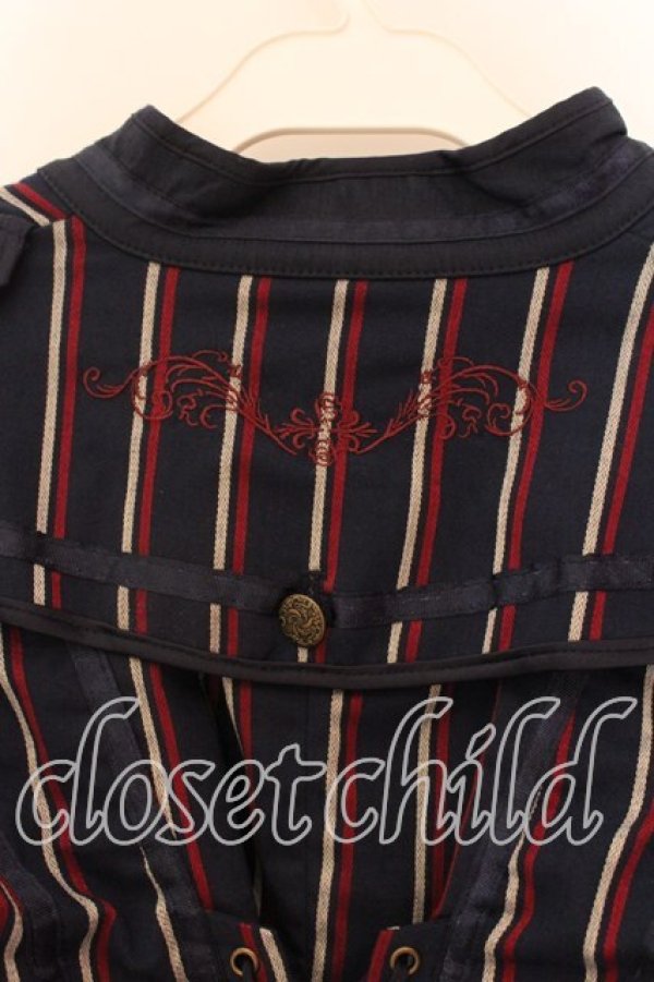 画像4: Ozz oneste / ストライプショートジャケット  ネイビー O-25-12-20-031-OO-JA-OW-OS (4)