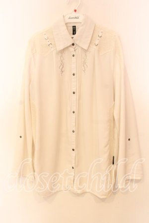 画像: Ozz Croce / ネット切替ブラウス  ホワイト O-25-12-20-038-OO-BL-OW-OS