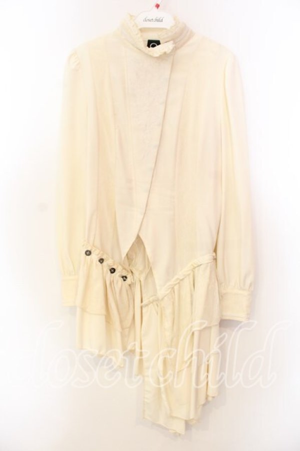 画像1: Ozz oneste / 裾フリル2wayロングブラウス  アイボリー O-25-12-20-039-OO-BL-OW-OS (1)