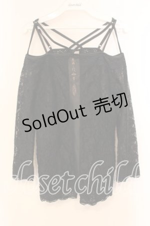 画像: Rozen Kavalier / 総レースオフショルトップス  ブラック O-25-12-20-040-OO-TO-OW-OS