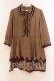 画像1: axes femme / チェックペプラムシャツチュニック  ブラウン O-25-12-20-044-AX-OP-IG-OS (1)